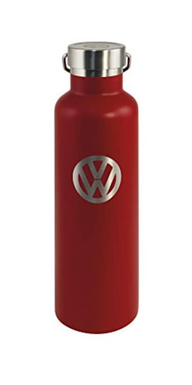 BRISA VW Collection Volkswagen Stainless Steel Thermo Insulated Drinking Bottle with Lettering VW Logo 735 ml249 fl ozVW LogoRed