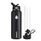 SENDESTAR Stainless Steel Water Bottle Insulated Water Bottle 40 oz with New Straw Lid or Spout Lid Keeps Liquids Hot or Cold with Double Wall Vacuum Insulated Bottle Black