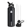 SENDESTAR Stainless Steel Water Bottle Insulated Water Bottle 40 oz with New Straw Lid or Spout Lid Keeps Liquids Hot or Cold with Double Wall Vacuum Insulated Bottle Black