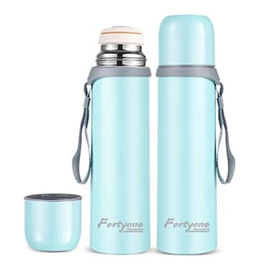Fortyone Vacuum Cup Coffee Vacuum Bottle Coffee mugstainless steel cup Vacuum insulated cup Keep Drinks Hot or ColdAquaBlue