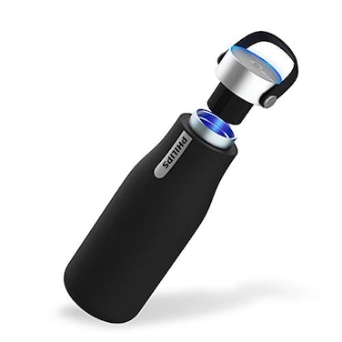 PHILIPS Water GoZero UV SelfCleaning Smart Water Bottle Vacuum Stainless Steel Insulated Water Bottle with Handle Doublewall Auto Cleaning Keep Drink Hot or Cold BPA Free Black 20oz