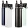 Volhoply Insulated Water Bottles with Straw Bulk 4 Pack 22 oz Stainless Steel Sports Bottle with Handle LidDouble Walled Vacuum Metal Water Cups with Wide Mouth Reusable WaterbottleMix4 Set
