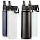Volhoply Insulated Water Bottles with Straw Bulk 4 Pack 22 oz Stainless Steel Sports Bottle with Handle LidDouble Walled Vacuum Metal Water Cups with Wide Mouth Reusable WaterbottleMix4 Set