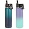 Volhoply Insulated Water Bottles with Straw Bulk 2 Pack 22 oz Stainless Steel Sports Bottle with Handle LidDouble Walled Metal Water Cups with Wide MouthReusable Cold Water FlaskAssorted2 Set