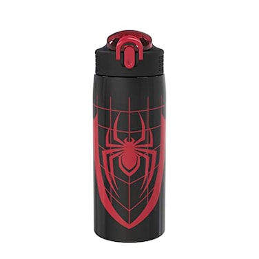 Zak Designs Marvel SpiderMan Water Bottle for Travel and At Home 19 oz Vacuum Insulated Stainless Steel with Locking Spout Cover BuiltIn Carrying Loop LeakProof Design Miles Morales