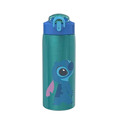 Zak Designs Disney Lilo and Stitch Water Bottle for Travel and At Home 19 oz Vacuum Insulated Stainless Steel with Locking Spout Cover BuiltIn Carrying Loop LeakProof Design Stitch