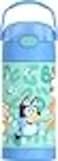 THERMOS FUNTAINER Water Bottle with Straw 12 Ounce Kids Stainless Steel Vacuum Insulated Water Bottle with Lid Bluey