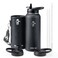 Coolflask 40 oz Water Bottle Insulated with PU Leather Sleeve Water Bottle Stainless Steel Metal with Straw Lid and Spout Lid Double Vacuum Keep Cold 48h Hot 24h Water Flask Polar Black