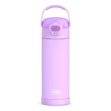 THERMOS FUNTAINER 16 Ounce Stainless Steel Vacuum Insulated Bottle with Wide Spout Lid Neon Purple