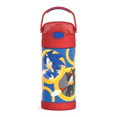 THERMOS FUNTAINER Water Bottle with Straw 12 Ounce Kids Stainless Steel Vacuum Insulated Water Bottle with Lid Sonic the Hedgehog