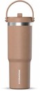 Hydrapeak Nomad 32oz Insulated Stainless Steel Travel Tumbler with Handle Straw Lid Leakproof Cupholder Friendly Keeps Drinks Cold 24 Hours Reusable Bottle for Daily Hydration Almond