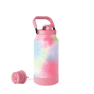 Simple Modern Trek Pivot Half Gallon Water Bottle Jug with Handle Boot Interchangeable Straw Chug Lids Large Insulated Stainless Steel Sports Camping Outdoors 64oz Kaleidoscope