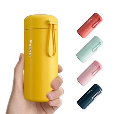 Exllena Small Water Bottle 10oz Small Insulated Water Bottle for HotCold Drinks Water Bottle Purse with Carry Handle 100 Leakproof Perfect for School TravelYellow