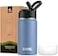 koodee Water Bottle with Straw12 oz Stainless Steel Double Wall Vacuum Insulated Water Bottle for School BPA Free Royal Blue
