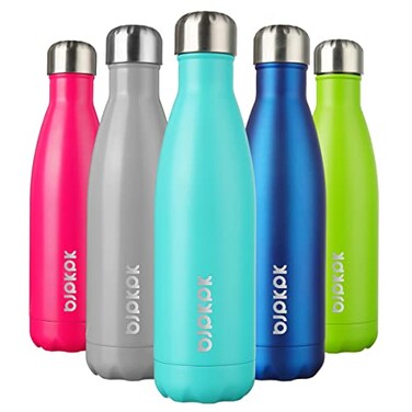 BJPKPK 17oz Insulated Stainless Steel Water BottlesSports Water Bottles Keep Cold for 24 Hours and Hot for 12 HoursBPA Free for TravelTurquoise