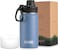 koodee 12 oz Water Bottle for School Stainless Steel Vacuum Insulated Wide Mouth Water Flask with Leakproof Spout Lid Royal Blue