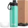 koodee Insulated Water Bottle 22 oz Stainless Steel Double Wall Vacuum Wide Mouth Sport Bottle with Leakproof Spout Lid Teal