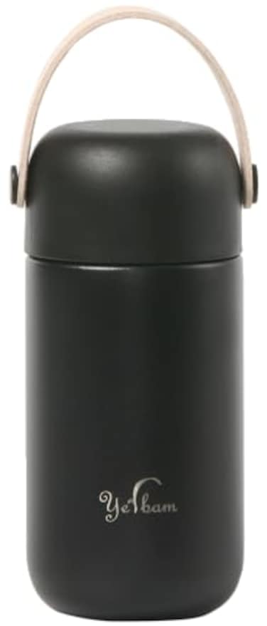 YERBAM Yerbam 55oz Mini Tumbler Stainless Steel Vacuum Insulated Water Bottle Double Wall Thermos Flask Small Size BPA Free Leakproof black