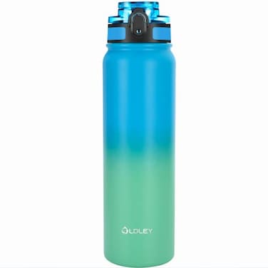 OLDLEY Insulated Water Bottle 32oz Water Bottles with Straw Stainless Steel Water Bottle with 3 Lids Double Wall Vacuum Bottles for AdultSports Bottles for School TravelTropical Rainforest