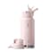 Ideus IDEUS Insulated Stainless Steel Water Bottle with 2 LeakProof Lids Thermal Water Flask for Hiking Biking 32oz Light Pink