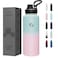 COKTIK Sports Water Bottle 40oz Insulated Water Bottle with HandleStainless SteelSimple ModernSuitable for Travel School Boy GirlBubble Gum