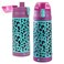 Bentology Stainless Steel 13 oz Reusable Water Bottle for Kids Cheetah Double Wall Insulated Spill Proof Lid wBuiltin Straw Keep Liquids Hot or Cold For Hours Fits in Lunch Boxes Bags