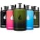 HYDRO CELL Stainless Steel Insulated Water Bottle with Straw For Cold Hot Drinks Metal Vacuum Flask with Screw Cap and Modern Leakproof Sport Thermos for Adults ArmyBlack 14oz