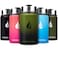 HYDRO CELL Stainless Steel Insulated Water Bottle with Straw For Cold Hot Drinks Metal Vacuum Flask with Screw Cap and Modern Leakproof Sport Thermos for Adults ArmyBlack 14oz