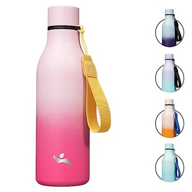 Konokyo Insulated Water Bottle with Strap18 oz Double Wall Stainless Steel Vacuum Bottles Metal Water FlaskCherry