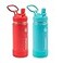 ThermoFlask 16oz Stainless Steel Water Bottle 2Pack Red and Aquamarine