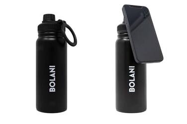 Bolani BOLANI MagSafe Compatible 24oz Insulated Stainless Steel Water Bottle iPhone PhoneMount Adapter LeakProof Gym Office Bottle for iPhone HandsFree Viewing