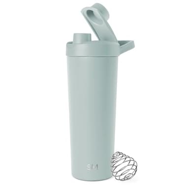 Simple Modern Stainless Steel Shaker Bottle with Ball 24oz Metal Insulated Cup for Protein Mixes Shakes and Pre Workout Rally Collection Sea Glass Sage