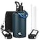Konokyo Insulated Water Bottle with Straw87 oz 3 Lids Water Jug with Carrying BagParacord HandleDouble Wall Vacuum Stainless Steel Metal FlaskNavy Blue