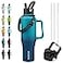 BJPKPK Insulated Water Bottles with Straw Lid 40oz Metal Water Bottle with 2 lids Paracord Strap Double Wall Stainless Steel Tumbler with Handle Reusable Cups Mugs Thermo Sea