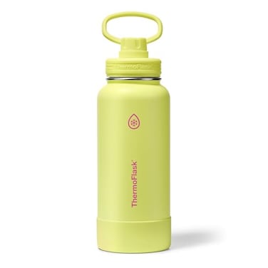 ThermoFlask Insulated Water Bottle with Spout Lid 32 oz Unmellow Yellow Leakproof Stainless Steel Water Bottle for Cold Hot Drinks Travel Daily Hydration