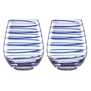 kate spade Kate Spade New York Charlotte Street 2Pc Stemless Wine Glass 2 Count Pack of 1 Blue