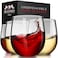 Bravario Unbreakable Stemless Plastic Wine Glasses Reusable Shatterproof 100 Tritan Plastic DishwasherSafe BPAfree Awesome for Indoor Outdoor 13 oz Set of 4