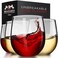 Bravario Unbreakable Stemless Plastic Wine Glasses Reusable Shatterproof 100 Tritan Plastic DishwasherSafe BPAfree Awesome for Indoor Outdoor 13 oz Set of 4