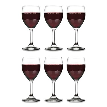 Vikko 115 Ounce Wine Glasses Set of 6 Glasses for Red and White Wine With Stem Clear Glasses for Wine Thick and Durable Stemmed Cup
