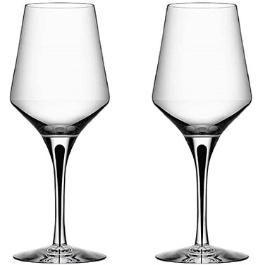 Orrefors Metropol White Wine Glass Set of 2 Clear