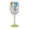 Enesco Designs by Lolita Happy Birthday Streamers Artisan HandPainted Wine Glass 15 Ounce Multicolor