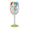 Enesco Designs by Lolita Happy Birthday Streamers Artisan HandPainted Wine Glass 15 Ounce Multicolor