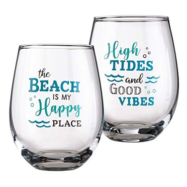 Lillian Rose Beach Life Wine Glass Set 475 Clear Model G142 TB