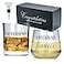 Newlywoo Engagement Gifts for Couples Unique Fiance Gift for Him or Her Whiskey Wine Glasses with Diamond Wine Stopper
