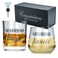 Newlywoo Engagement Gifts for Couples Unique Fiance Gift for Him or Her Whiskey Wine Glasses with Diamond Wine Stopper