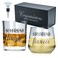Newlywoo Engagement Gifts for Couples Unique Fiance Gift for Him or Her Whiskey Wine Glasses with Diamond Wine Stopper