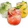 Oojami 48 piece Stemless Unbreakable Crystal Clear Plastic Wine Glasses Set of 48 Small 10 Ounce Gold Rim