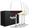 Yaschmo Wine Glasses Set of 4 Hand Blown Crystal 18 oz Modern Glasses with Tall Stem for Red White Wine Great Gift Packaging for Daily UseUnique Wedding Anniversary or Birthday Gift
