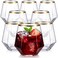 Lueumxc Diamond Plastic Wine Glasses40 Pack Unbreakable Whiskey Cocktail Wine Champagne Glasses12 Ounce Durable Disposable Cups Gold Rim for Parties Weddings Birthdays 40pack 12oz D6 Gold Rim1