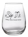 Artisan Owl Sip Me Baby One More Time Cute Funny Stemless Wine Glass Large 17oz